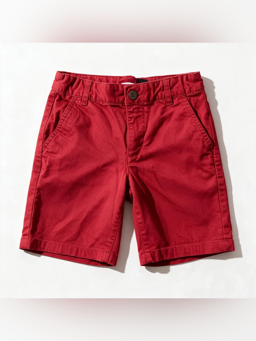 Old Navy Boys Size 7 Red Stretch Chino Uniform Shorts Adjustable Waist